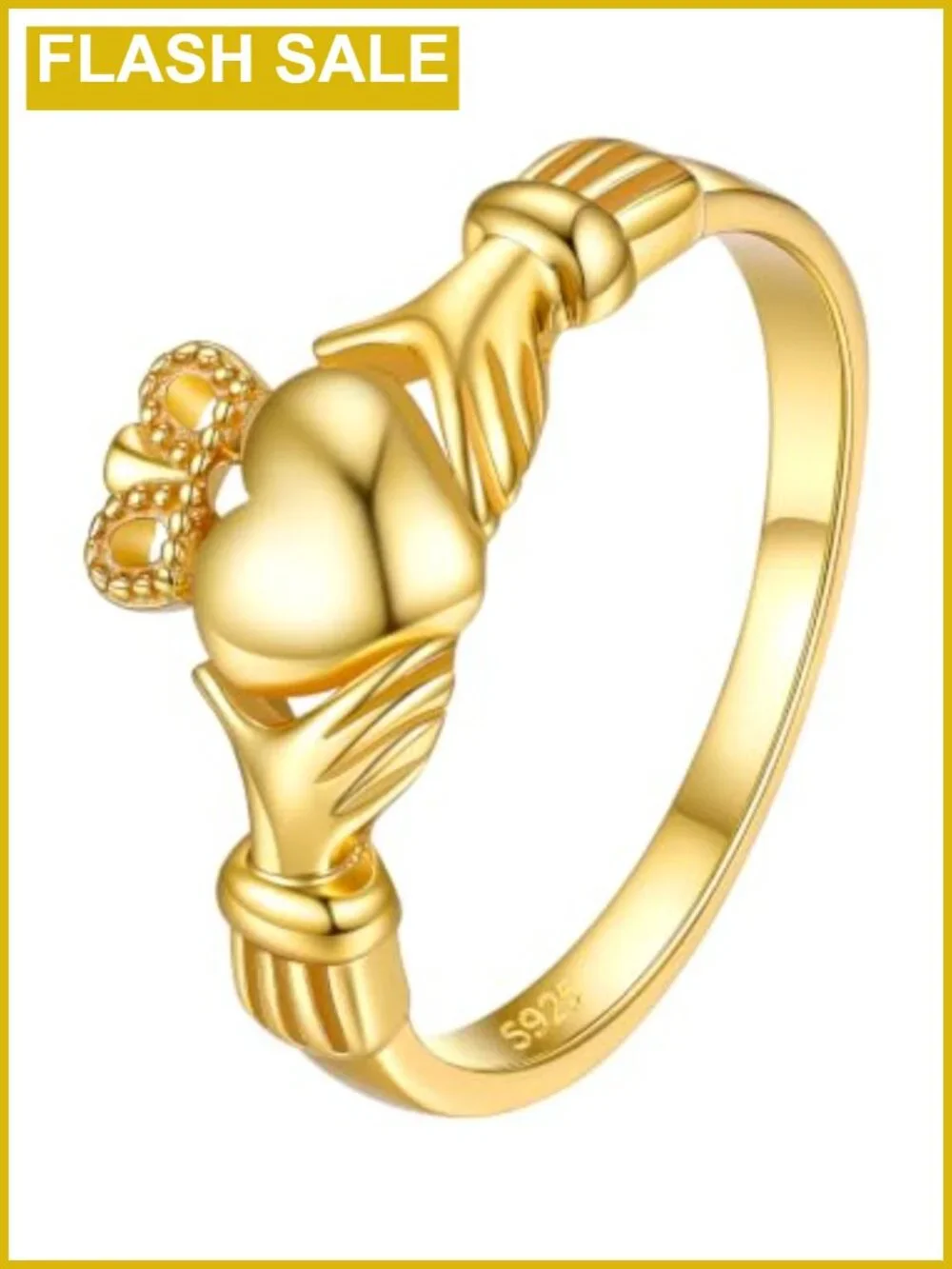 925 Sterling Silver Irish Claddagh Ring Promise Band